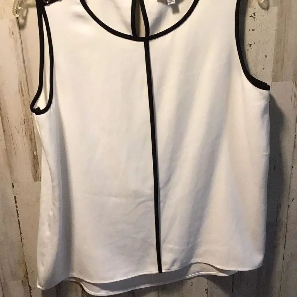 Blouse by a Calvin Klein, white and black size medium